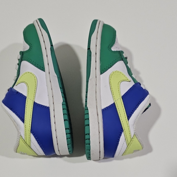 Nike Dunk Low Baby Infant Toddler Boy Girl 9 C Royal Blue Stadium Green White - Picture 6 of 11